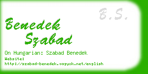 benedek szabad business card